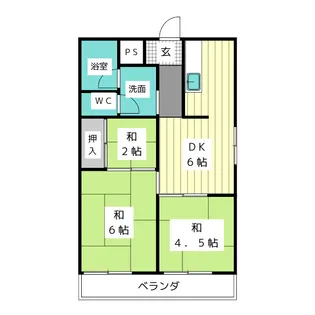 緑ヶ岡マンション【3階】の間取り