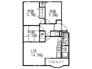 イーフラッツネオ【2階】の間取り