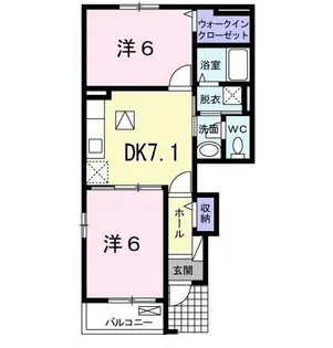 広島県安芸郡熊野町城之堀1【アパート】の間取り