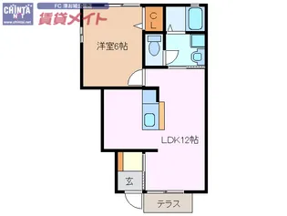 ヴェルデュール B棟【1階】の間取り