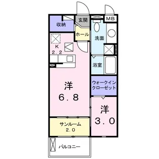 フローラミルト【1階】の間取り