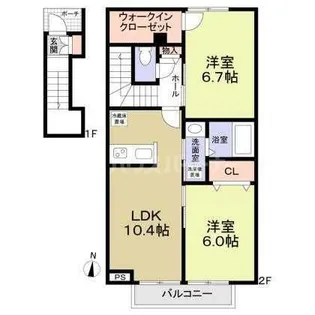 埼玉県さいたま市見沼区大字南中野【アパート】の間取り