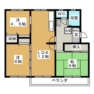 片倉台団地15号棟【5階】の間取り