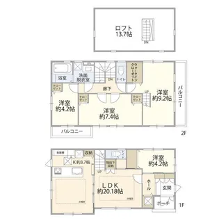 東京都大田区山王4【一戸建】の間取り