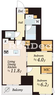 ザ・パークハビオ市ヶ谷ウエスト【13階】の間取り
