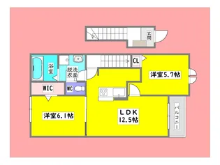 広島県東広島市黒瀬切田が丘2【アパート】の間取り