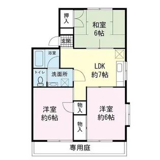 ソワサント大岡【1階】の間取り
