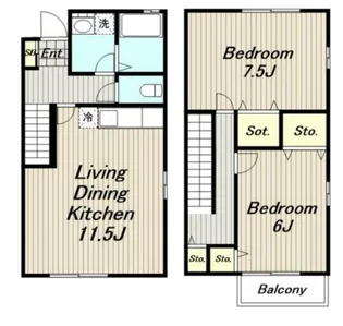 タウンハウス セリージュ【1階】の間取り