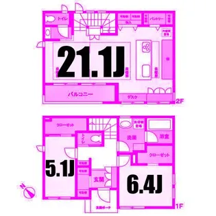 神奈川県横浜市中区鷺山【一戸建】の間取り
