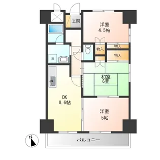 オーベルジュ戸田【3階】の間取り