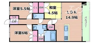パークナード・レーベン茨木さわらぎ【2階】の間取り