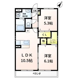 鹿児島県姶良市西餅田【マンション】の間取り