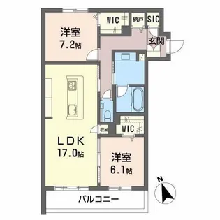 シャーメゾン510プレミア【2階】の間取り