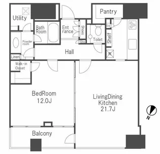 赤坂タワーレジデンストップオブザヒル【39階】の間取り