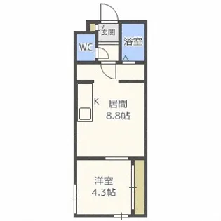 プログレス琴似【1階】の間取り