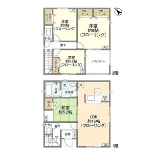 千葉県船橋市八木が谷3【一戸建】の間取り