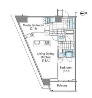 コンフォリア新宿イーストサイドタワー【11階】の間取り