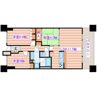 ドゥーエ仙台イースト【14階】の間取り