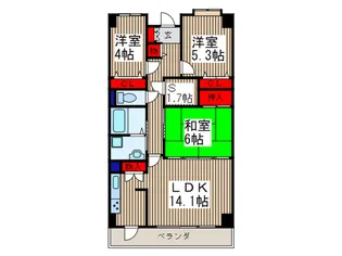 ガーデンシティ戸田【2階】の間取り