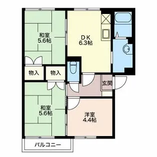 フレグランス府中A【2階】の間取り