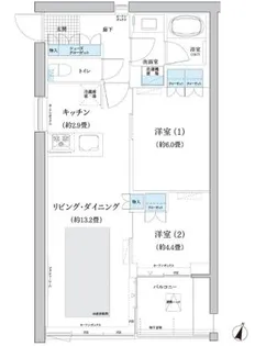 ガーデニエール砧WEST【2階】の間取り