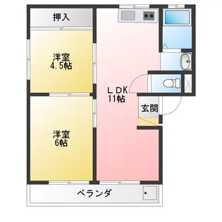 富士ハイツ【2階】の間取り