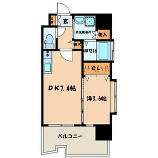 サンシャイン プリンセス 北九州【6階】の間取り