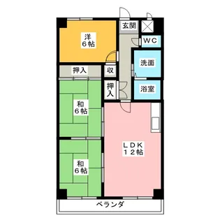レジディア日比野【6階】の間取り