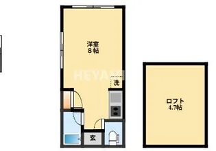 シャンベル三芳【1階】の間取り