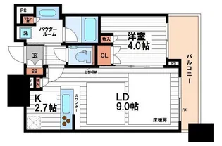 シティタワー大阪本町【37階】の間取り
