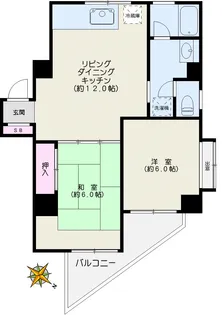 グリーンヒル文京【6階】の間取り