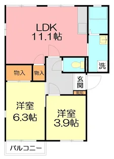 リヴェールシモネB【1階】の間取り
