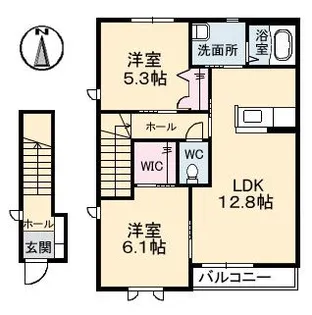 シャーメゾンサンパティオ【2階】の間取り