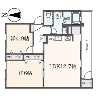 鹿島団地3ー2号棟【4階】の間取り