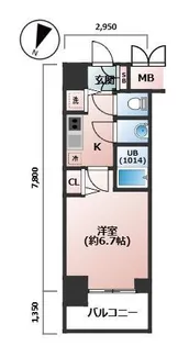 プレサンス塚本グランゲート【5階】の間取り