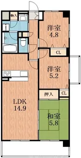 OC RESIDENCE R HAMAGUCHI【3階】の間取り