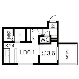 フェリーチェ麻生【1階】の間取り