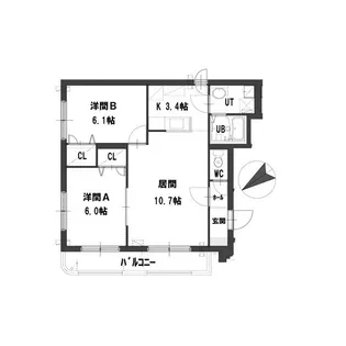 グランメール八軒東5-1【2階】の間取り