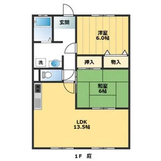 ガーデンロイヤルB【1階】の間取り