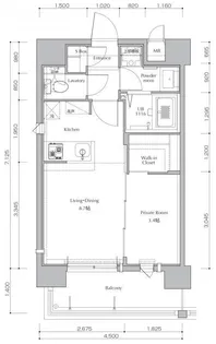 ネストピア大濠公園駅前II【8階】の間取り