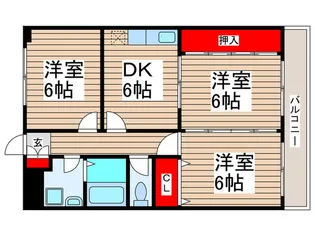 マンション三樹【1階】の間取り