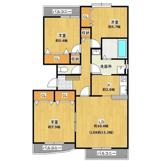 アスピレーション・ロイヤル【2階】の間取り