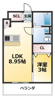 プランタン上新庄【3階】の間取り