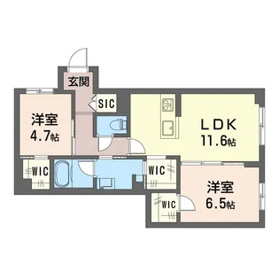 フェリーチェSAMUKAWA【1階】の間取り