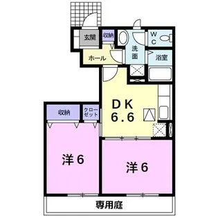 ソレイユ冨貴A【1階】の間取り