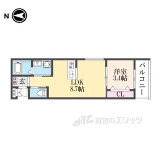 GAZELLENOAH尼崎次屋【1階】の間取り