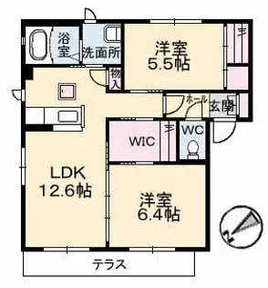 ヴィラ ローザ【1階】の間取り