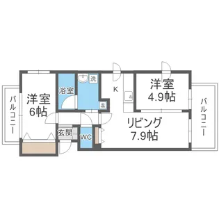 ルラシオン北9条通【2階】の間取り