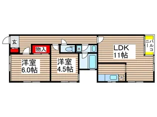 メゾンド稲毛【1階】の間取り