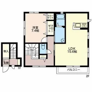 エステートあさかわ【2階】の間取り